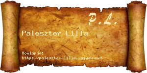 Paleszter Lilla névjegykártya